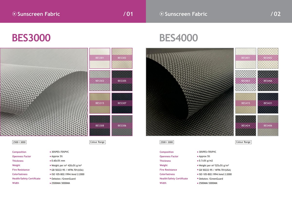 Sunscreen Fabric Series